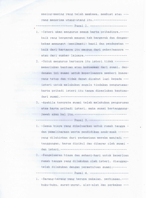 contoh prenup, perjanjian pranikah